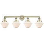Oxford Bathroom Vanity Light - Antique Brass / Matte White