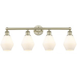 Cindyrella Small Bathroom Vanity Light - Antique Brass / Matte White