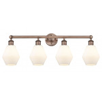 Cindyrella Small Bathroom Vanity Light - Antique Copper / Matte White