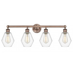 Cindyrella Small Bathroom Vanity Light - Antique Copper / Clear