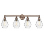 Cindyrella Small Bathroom Vanity Light - Antique Copper / Clear Seedy