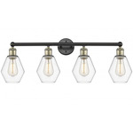 Cindyrella Small Bathroom Vanity Light - Matte Black / Antique Brass / Clear