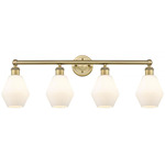 Cindyrella Small Bathroom Vanity Light - Brushed Brass / Matte White