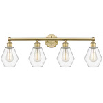Cindyrella Small Bathroom Vanity Light - Brushed Brass / Clear