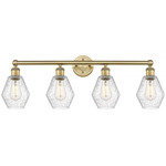 Cindyrella Small Bathroom Vanity Light - Brushed Brass / Clear Seedy