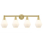 Cindyrella Small Bathroom Vanity Light - Satin Gold / Matte White