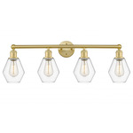 Cindyrella Small Bathroom Vanity Light - Satin Gold / Clear