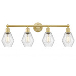 Cindyrella Small Bathroom Vanity Light - Satin Gold / Clear Seedy