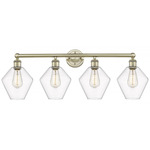 Cindyrella Medium Bathroom Vanity Light - Antique Brass / Clear