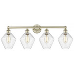 Cindyrella Medium Bathroom Vanity Light - Antique Brass / Clear Seedy