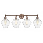Cindyrella Medium Bathroom Vanity Light - Antique Copper / Clear Seedy