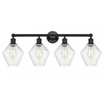 Cindyrella Medium Bathroom Vanity Light - Matte Black / Clear Seedy