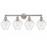 Cindyrella Medium Bathroom Vanity Light - Satin Nickel / Clear Seedy