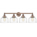 Bell Large Bathroom Vanity Light - Antique Copper / Clear Swirl