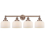 Bell Large Bathroom Vanity Light - Antique Copper / Matte White