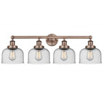 Bell Large Bathroom Vanity Light - Antique Copper / Clear Seedy