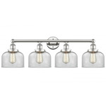 Bell Large Bathroom Vanity Light - Polished Nickel / Clear