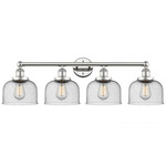 Bell Large Bathroom Vanity Light - Polished Nickel / Clear Seedy