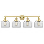 Bell Large Bathroom Vanity Light - Satin Gold / Clear