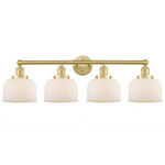 Bell Large Bathroom Vanity Light - Satin Gold / Matte White