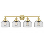Bell Large Bathroom Vanity Light - Satin Gold / Clear Seedy