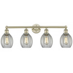 Eaton Bathroom Vanity Light - Antique Brass / Clear