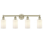 Clymer Bathroom Vanity Light - Antique Brass / Matte White