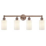 Clymer Bathroom Vanity Light - Antique Copper / Matte White