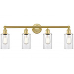 Clymer Bathroom Vanity Light - Satin Gold / Clear