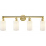 Clymer Bathroom Vanity Light - Satin Gold / Matte White
