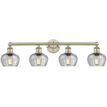 Fenton Bathroom Vanity Light - Antique Brass / Clear