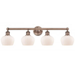Fenton Bathroom Vanity Light - Antique Copper / Matte White