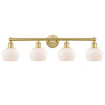 Fenton Bathroom Vanity Light - Satin Gold / Matte White