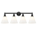 Berkshire Cone Bathroom Vanity Light - Matte Black / Matte White