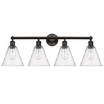 Berkshire Cone Bathroom Vanity Light - Oil Rubbed Bronze / Clear
