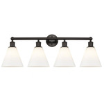Berkshire Cone Bathroom Vanity Light - Oil Rubbed Bronze / Matte White
