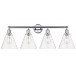 Berkshire Cone Bathroom Vanity Light - Polished Chrome / Clear