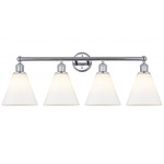 Berkshire Cone Bathroom Vanity Light - Polished Chrome / Matte White