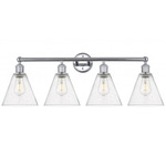 Berkshire Cone Bathroom Vanity Light - Polished Chrome / Clear Seedy
