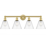Berkshire Cone Bathroom Vanity Light - Satin Gold / Clear