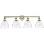 Bristol Glass Bathroom Vanity Light - Antique Brass / Clear