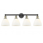Bristol Glass Bathroom Vanity Light - Matte Black / Antique Brass / Matte White