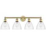 Bristol Glass Bathroom Vanity Light - Brushed Brass / Clear