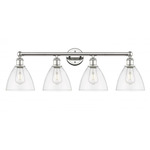Bristol Glass Bathroom Vanity Light - Polished Nickel / Clear