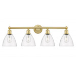 Bristol Glass Bathroom Vanity Light - Satin Gold / Clear