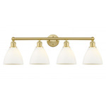 Bristol Glass Bathroom Vanity Light - Satin Gold / Matte White