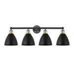 Bristol Metal Bathroom Vanity Light - Matte Black / Antique Brass
