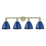 Plymouth Dome Bathroom Vanity Light - Antique Brass / Blue