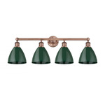 Plymouth Dome Bathroom Vanity Light - Antique Copper / Green