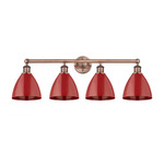 Plymouth Dome Bathroom Vanity Light - Antique Copper / Red